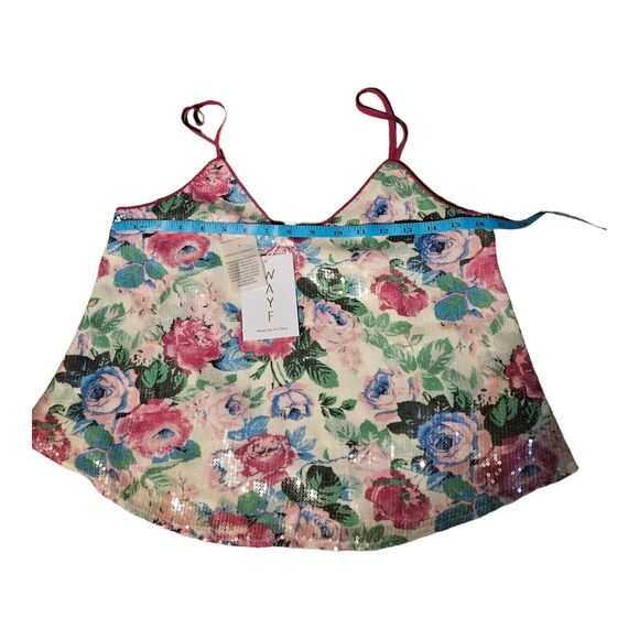 WAYF XS Sequin Floral Tank Top - Picture 6 of 7